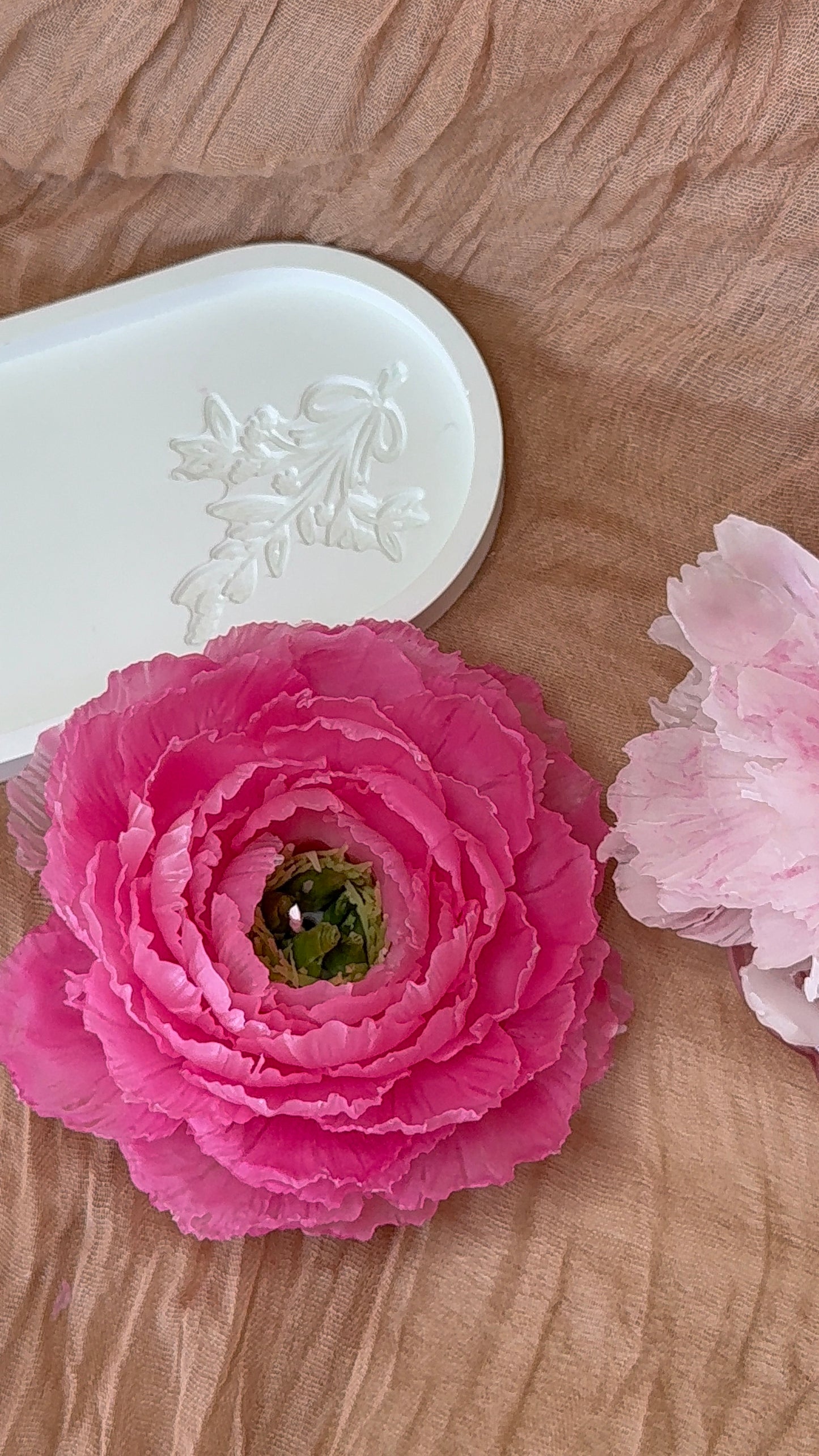 Aesthetic Realistic Peony Flower Candle