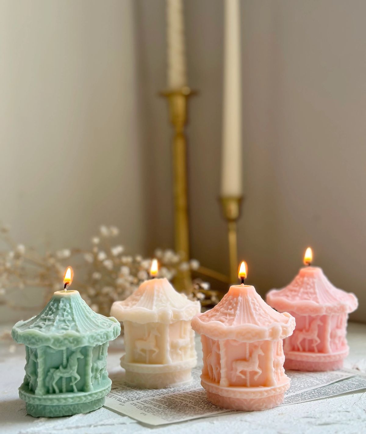 Christmas Carousel Candle
