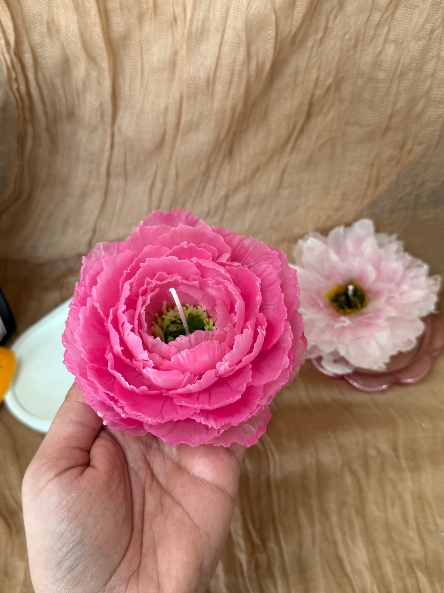 Aesthetic Realistic Peony Flower Candle