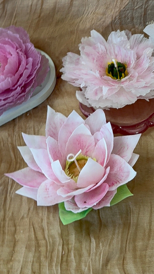 Aesthetic Realistic Lotus Flower Candle
