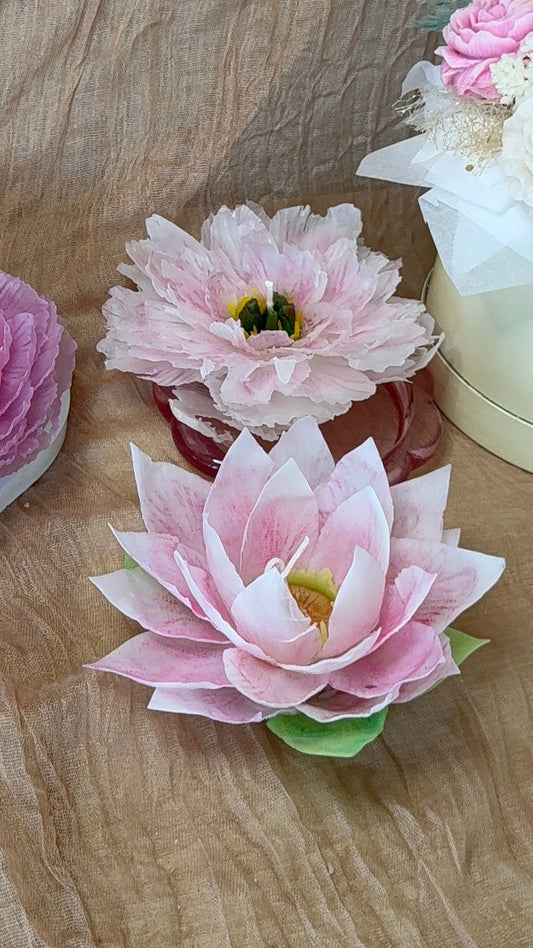 Aesthetic Realistic Lotus Flower Candle