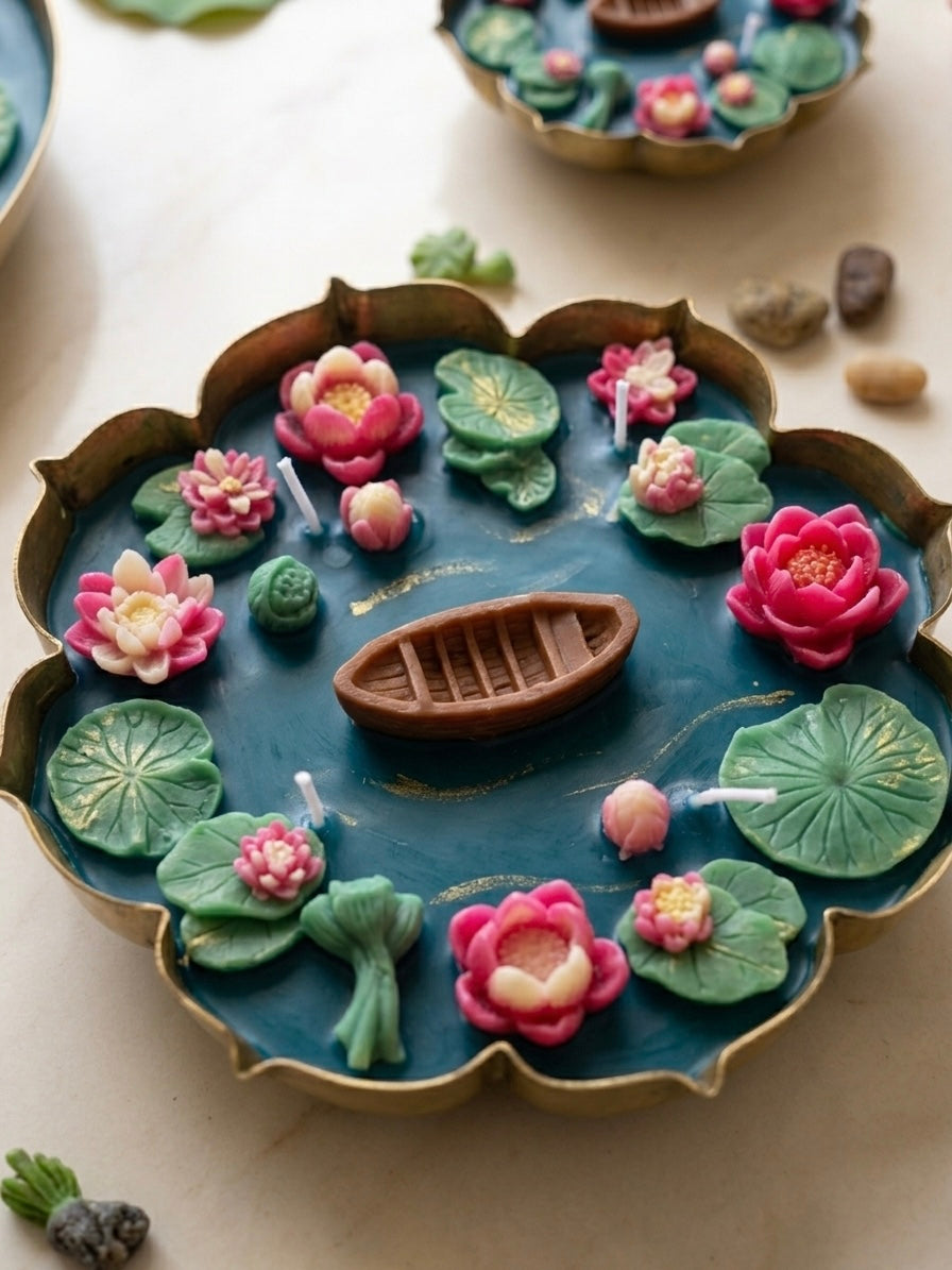 Lotus pond urli candle
