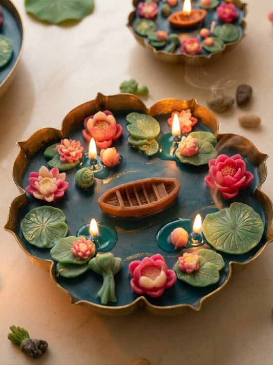 Lotus pond urli candle