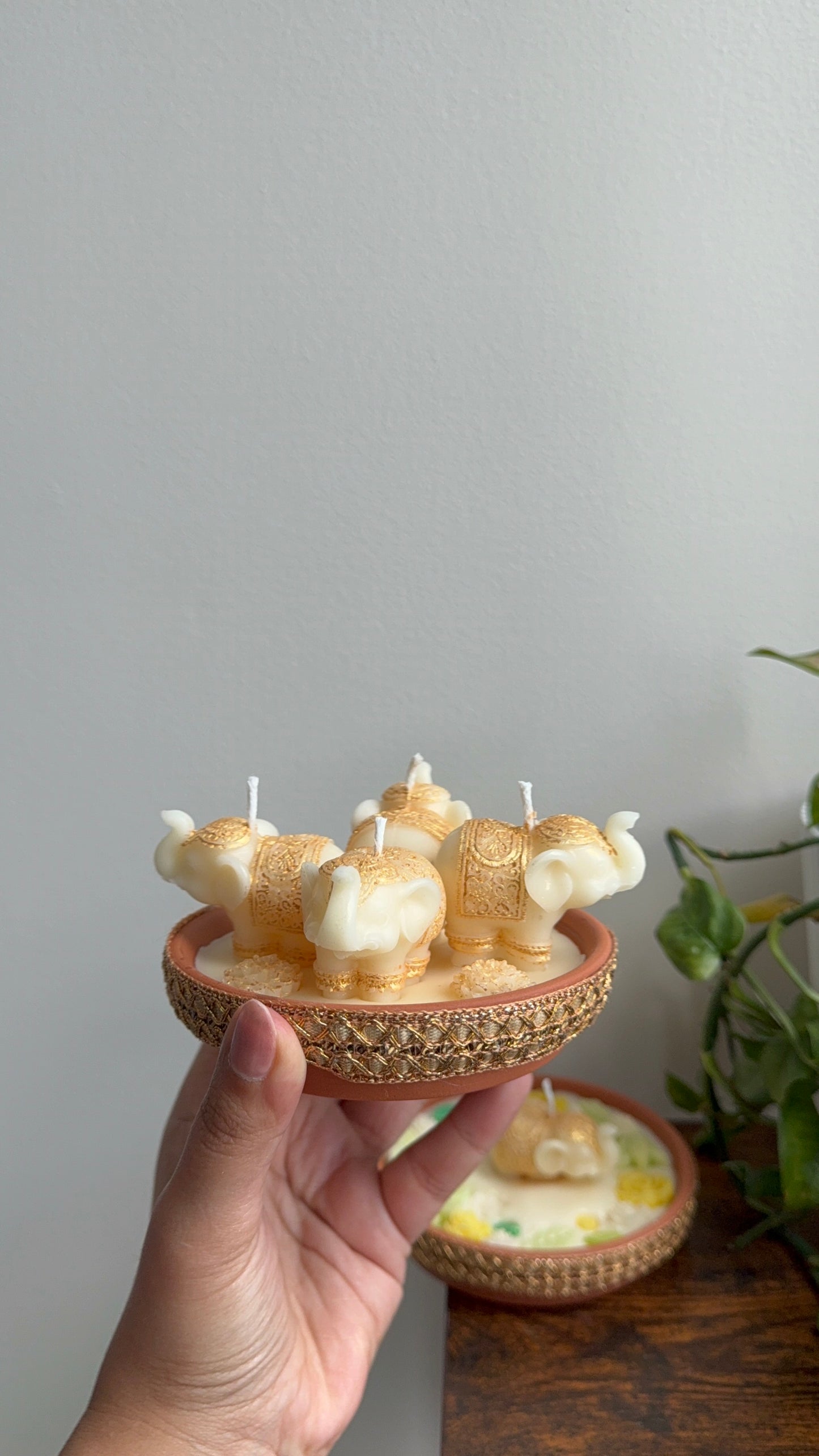 Charmukhi Elephant Diya Candle