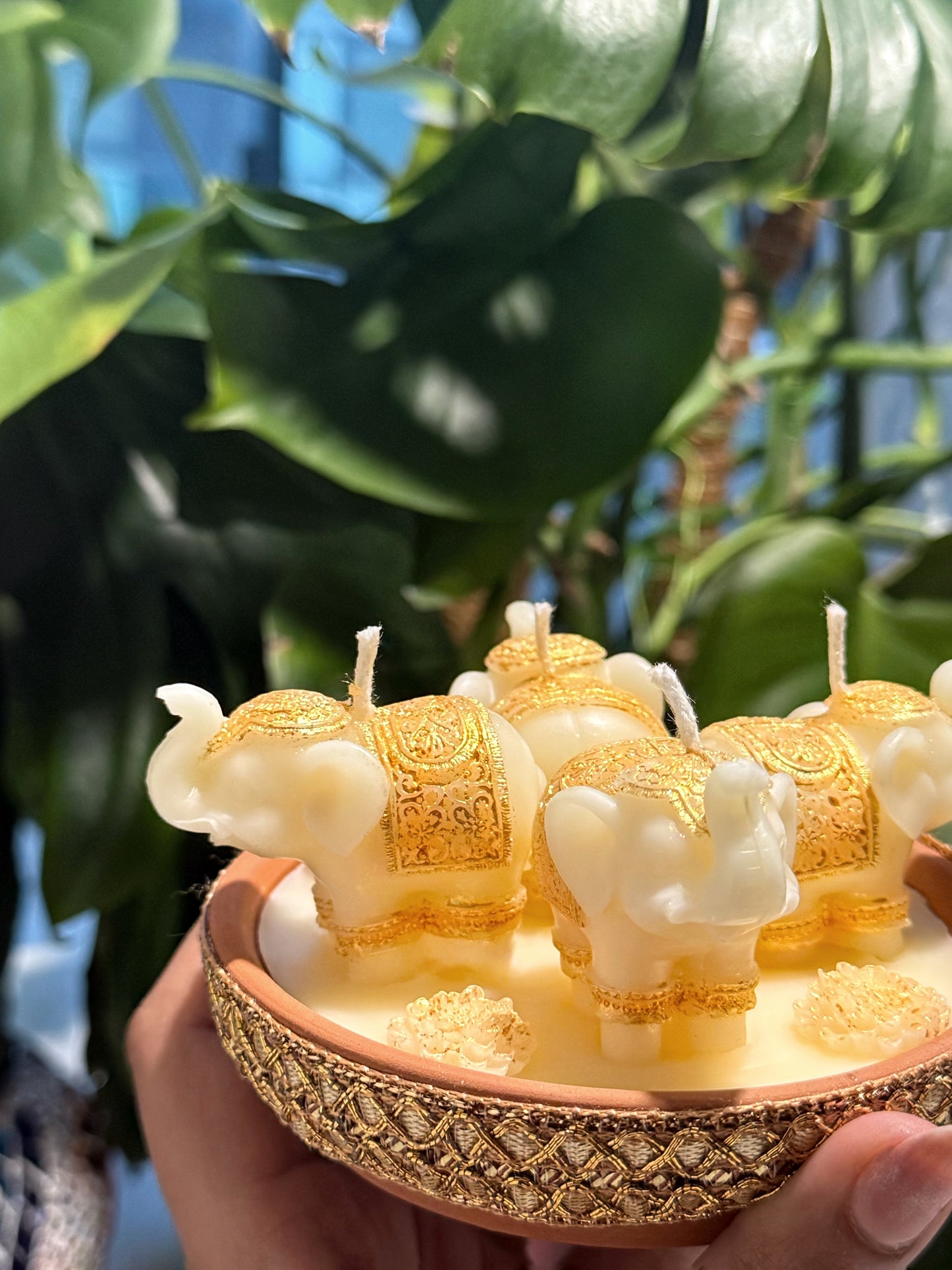 Charmukhi Elephant Diya Candle